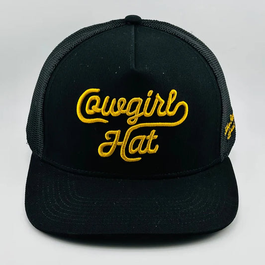 “Cowgirl Hat” Cowboy Revolution Black 5-panel Trucker Hat